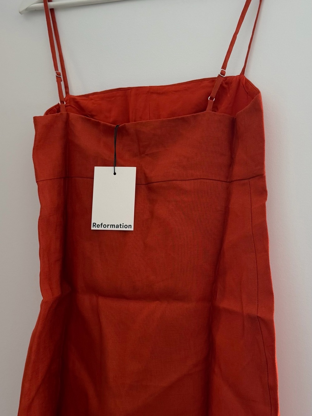 Reformation Mini Dress in Vibrant Orange - Picture 6 of 7